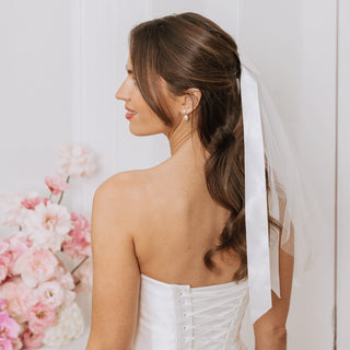 Charlotte Mills Ivory Ribbon Bow Veil