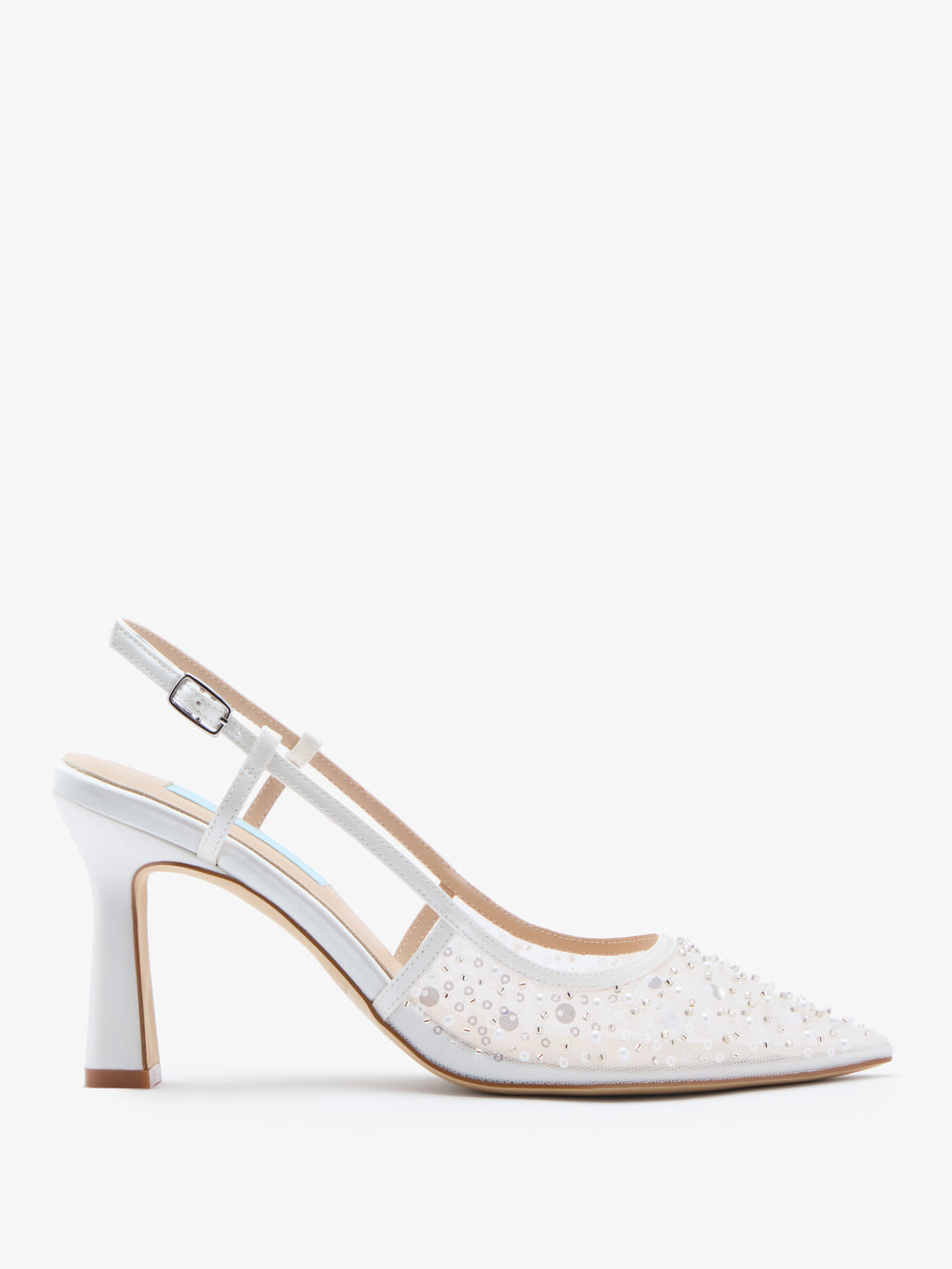 Charlotte Mills Nevaeh Embellished Mesh Point Toe Slingback Bridal Court