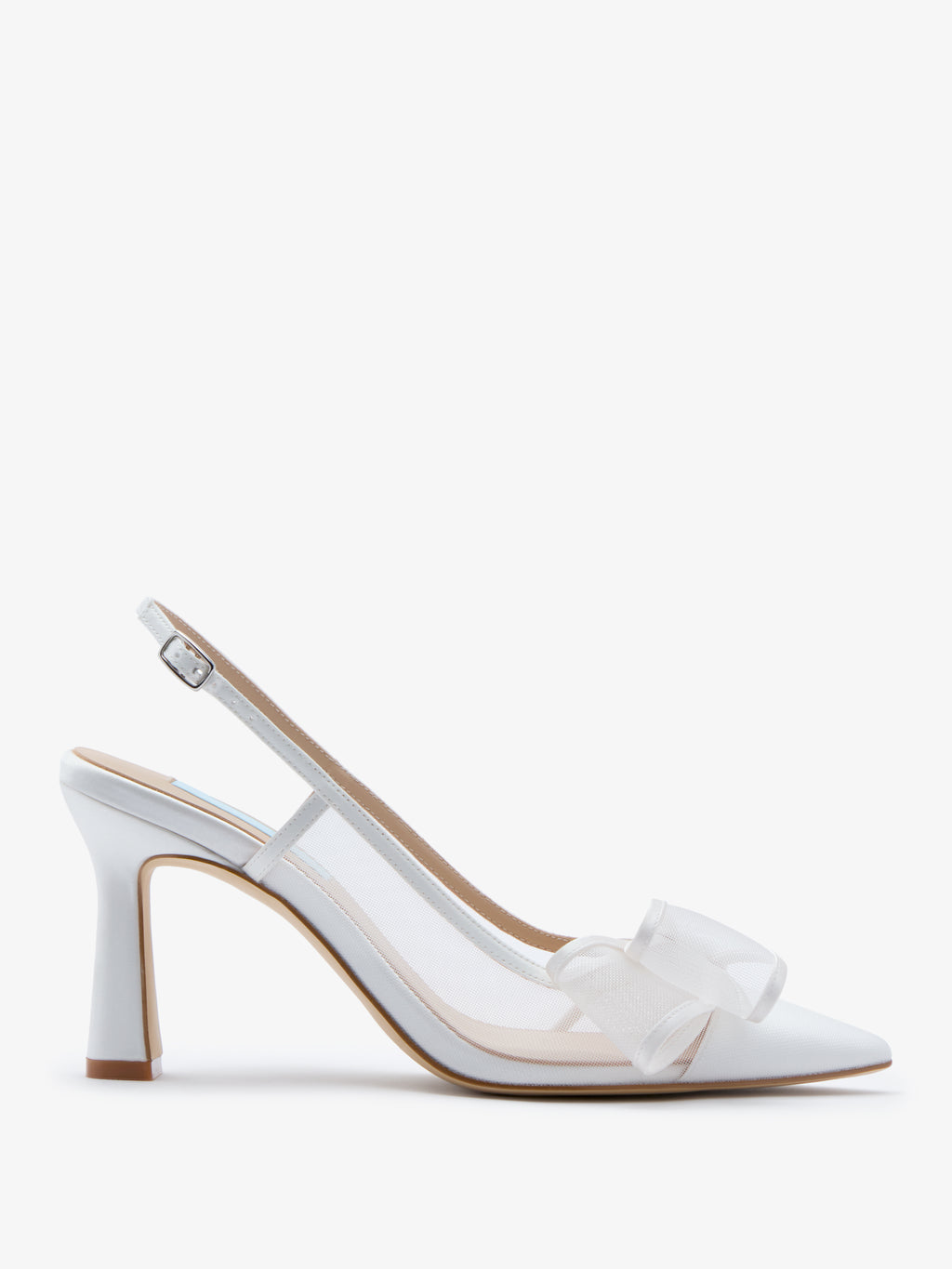 CHARLOTTE MILLS OLIVIA IVORY MESH BOW SLINGBACK BRIDAL SHOE